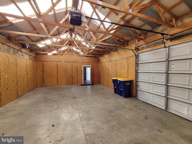 garage featuring a garage door opener