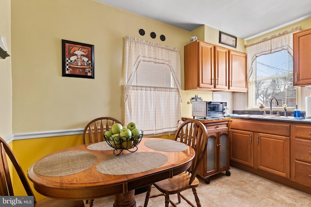 dining space featuring a toaster