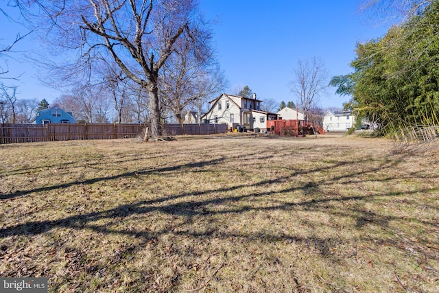 view of yard with fence