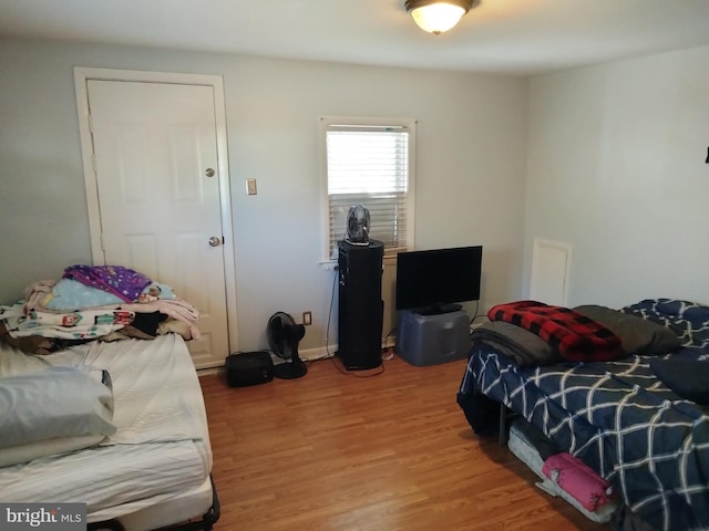 bedroom featuring light wood-type flooring