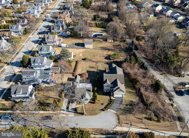 aerial view featuring a residential view