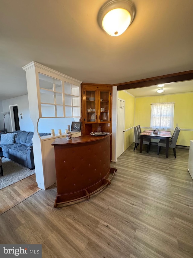 interior space featuring wood finished floors