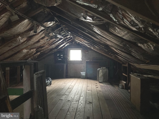 view of unfinished attic