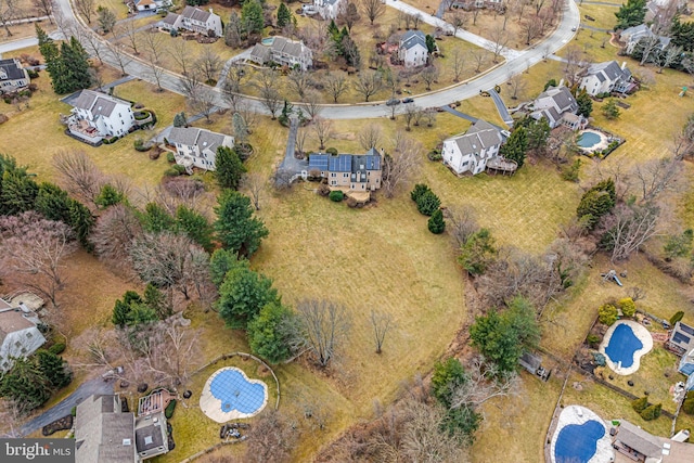 aerial view with a residential view