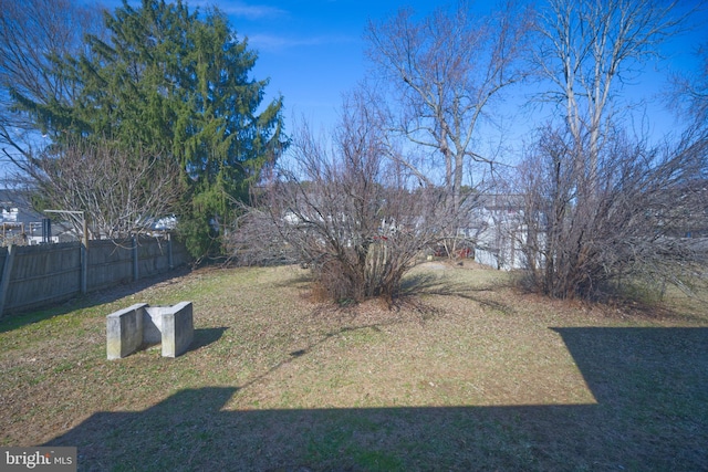 view of yard with fence