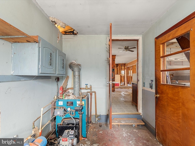 utility room featuring a heating unit