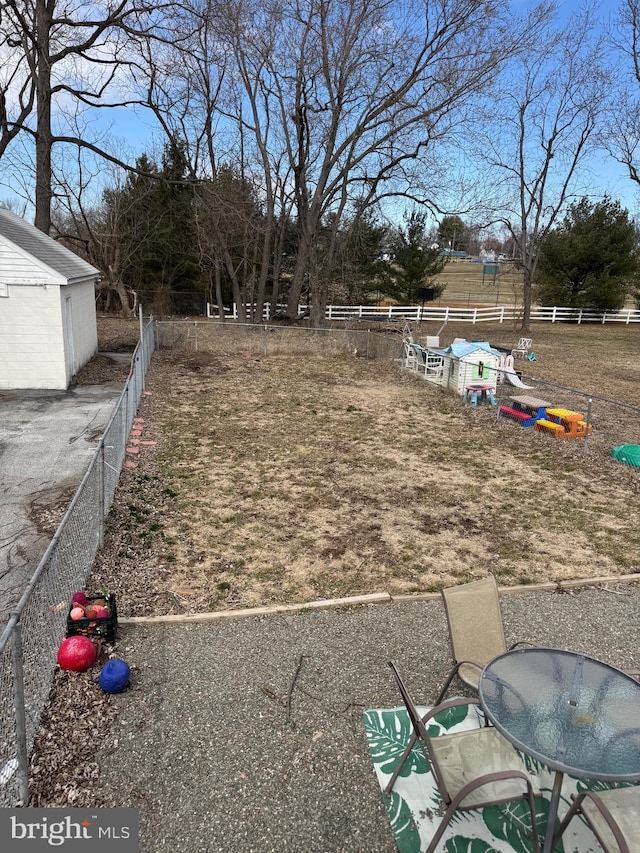 view of yard with fence