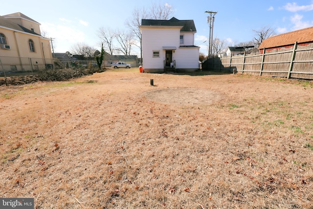 view of yard with fence