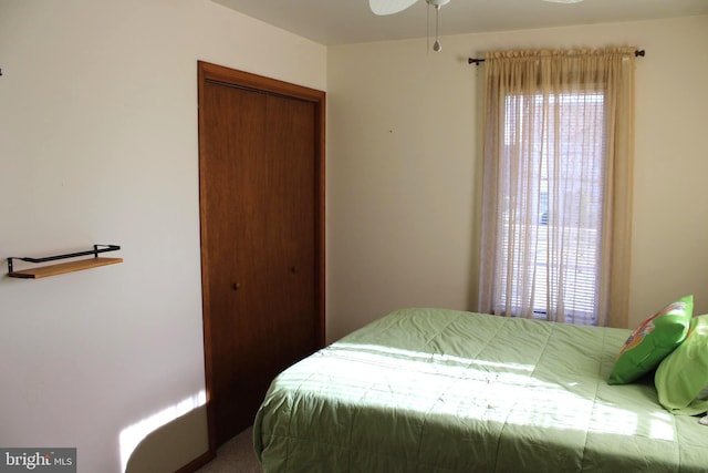 bedroom featuring a closet