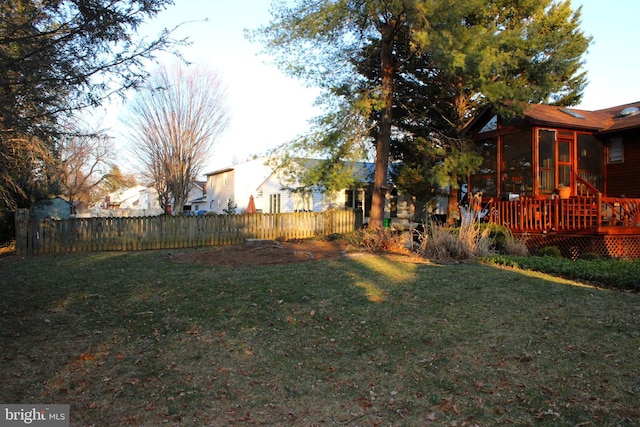 view of yard with fence