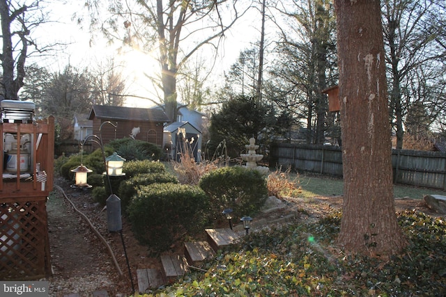 view of yard with fence