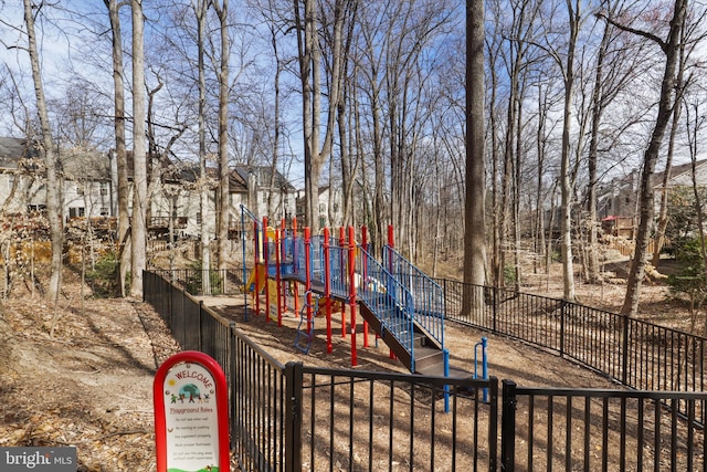 community playground with fence