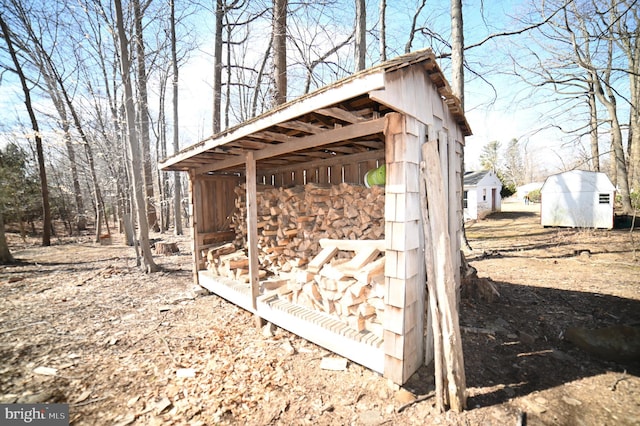 view of shed