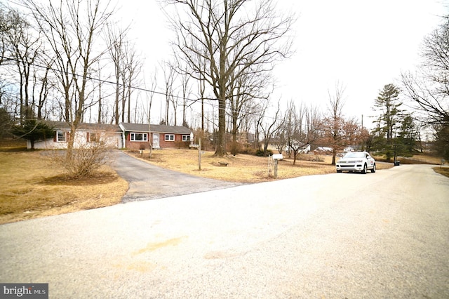 view of road featuring aphalt driveway