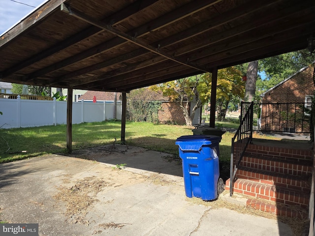 view of patio with fence