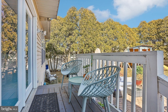 view of wooden deck