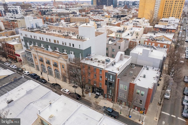 aerial view with a city view