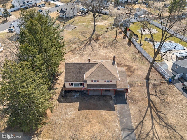 drone / aerial view with a residential view