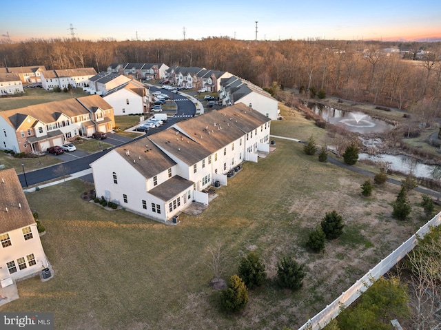 bird's eye view with a residential view