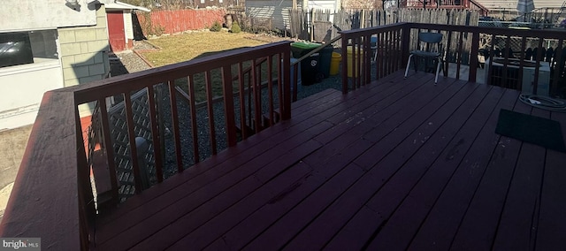 deck featuring fence