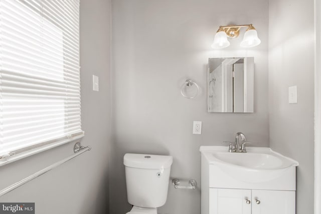 bathroom with toilet and vanity