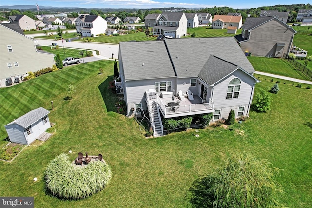 bird's eye view with a residential view