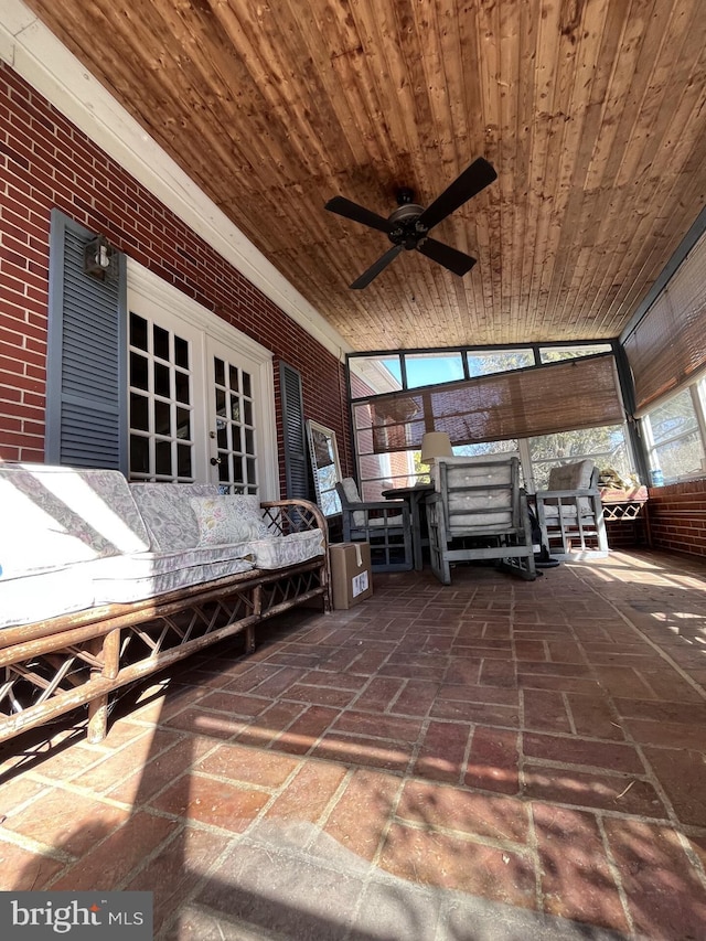 view of patio with ceiling fan