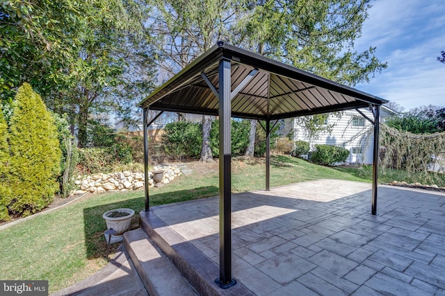 view of patio / terrace featuring a gazebo