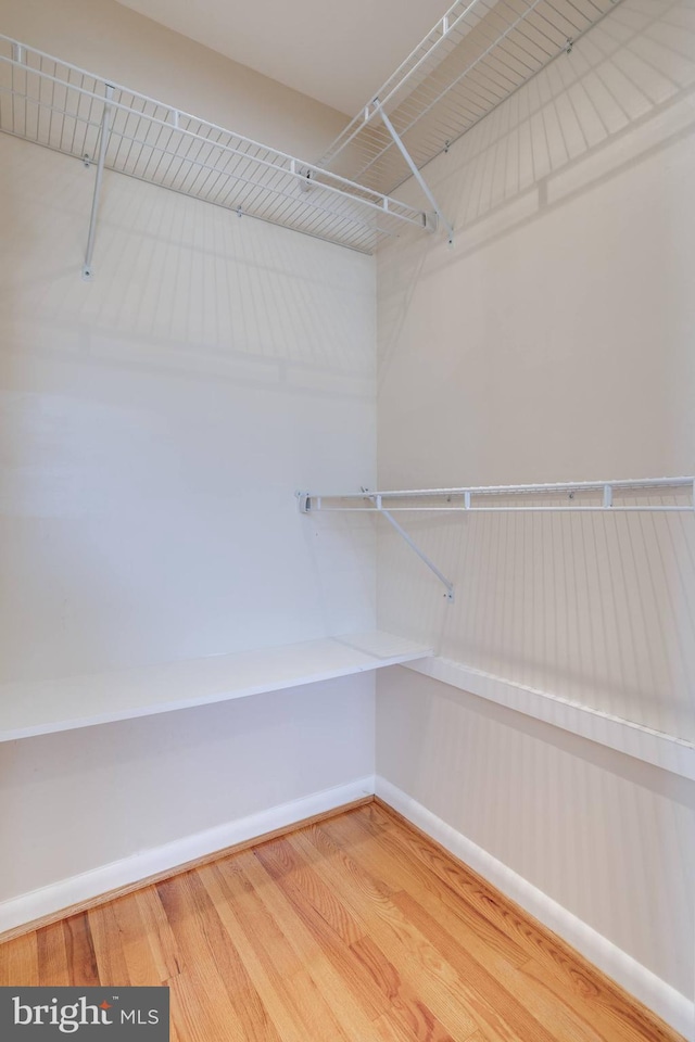 spacious closet with wood finished floors