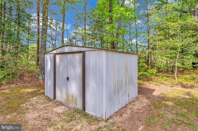 view of shed