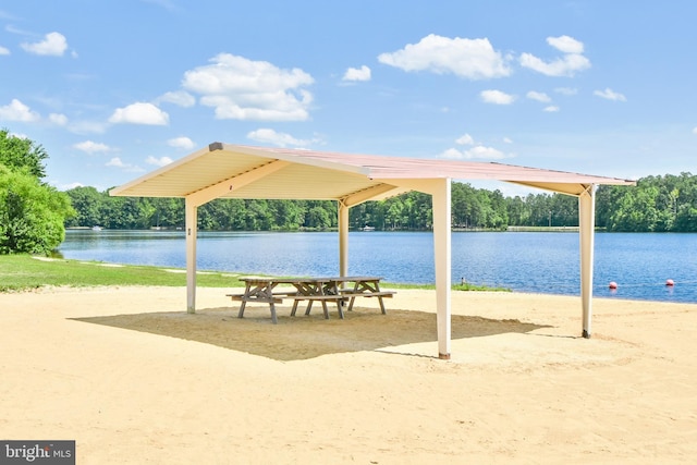 view of community featuring a water view