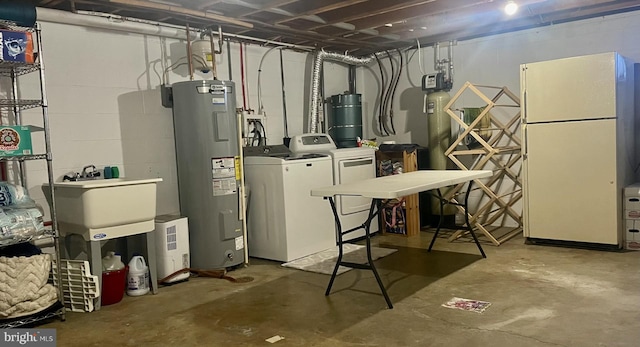 utilities with separate washer and dryer and electric water heater