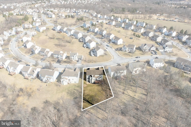 aerial view with a residential view