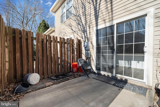 view of patio / terrace with fence