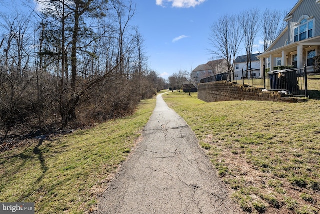 view of street featuring a residential view