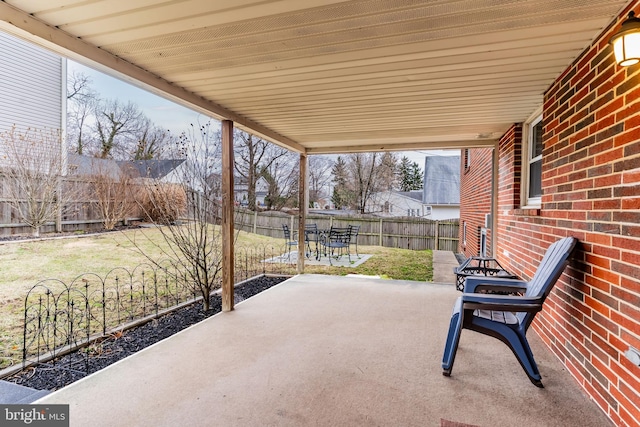 view of patio with a fenced backyard