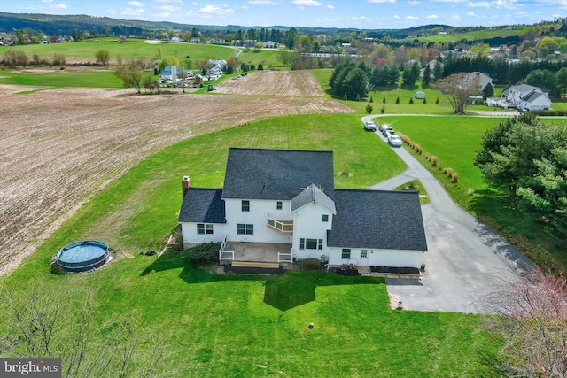 drone / aerial view featuring a rural view