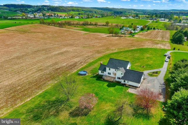 drone / aerial view with a rural view