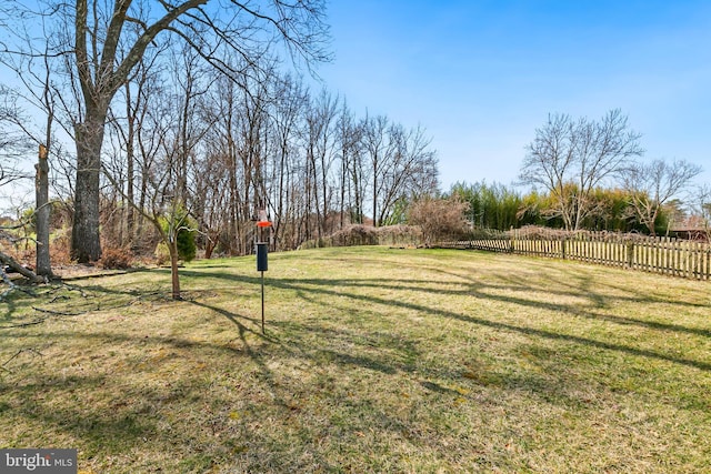 view of yard with fence