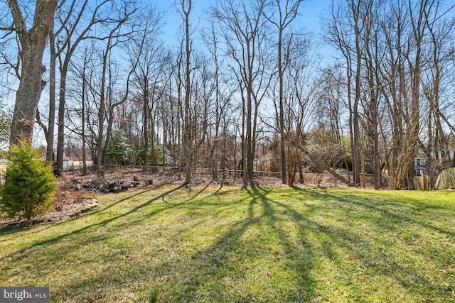 view of yard featuring fence