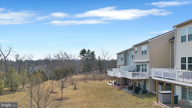 view of yard with a deck