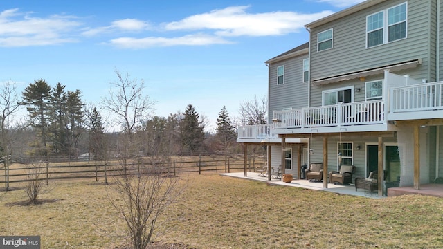 view of yard with a patio area and fence