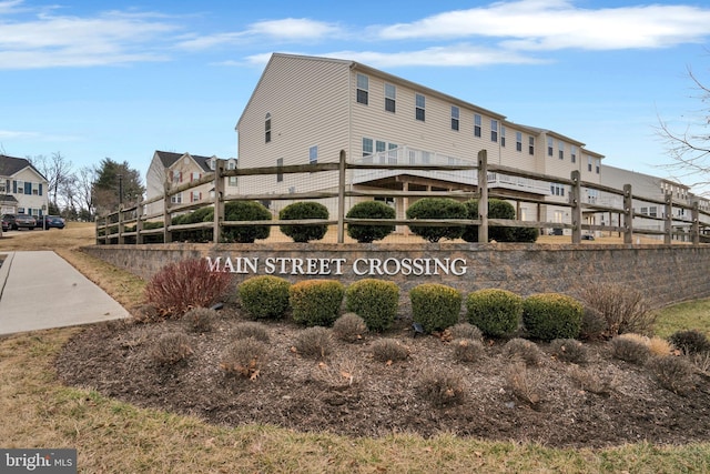 view of community sign