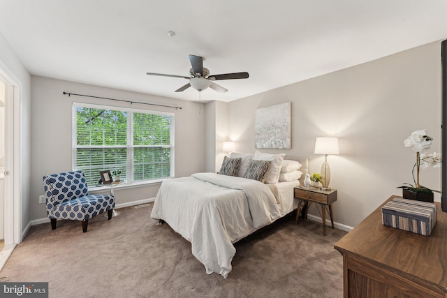 6603 Netties Ln Unit 1706, Alexandria, VA 22315 - carpeted bedroom with baseboards and ceiling fan