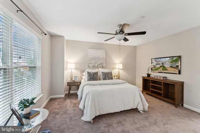 6603 Netties Ln Unit 1706, Alexandria, VA 22315 - carpeted bedroom featuring baseboards and ceiling fan