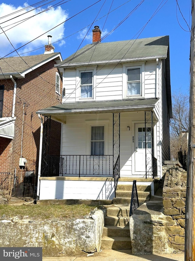 traditional home with a porch