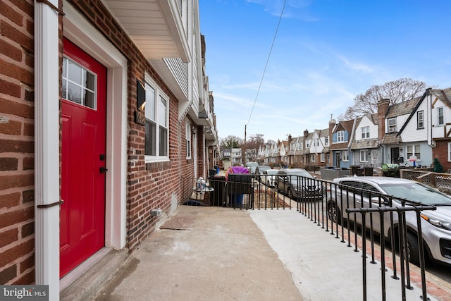 view of patio with a residential view