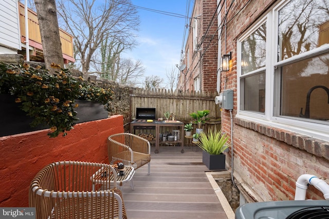 wooden deck with fence