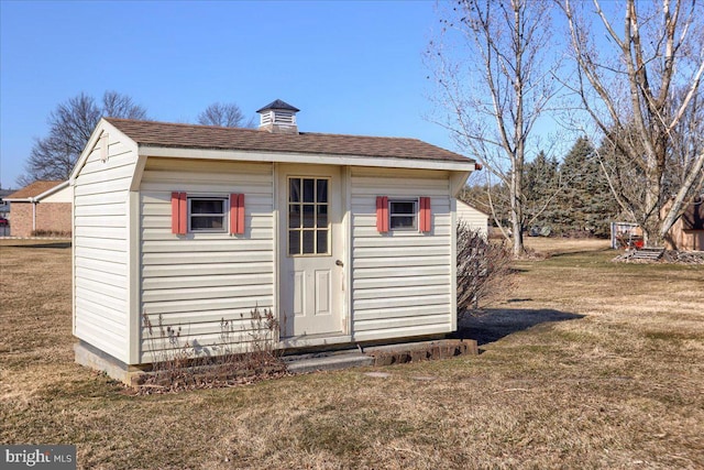 view of shed