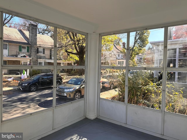 view of unfurnished sunroom